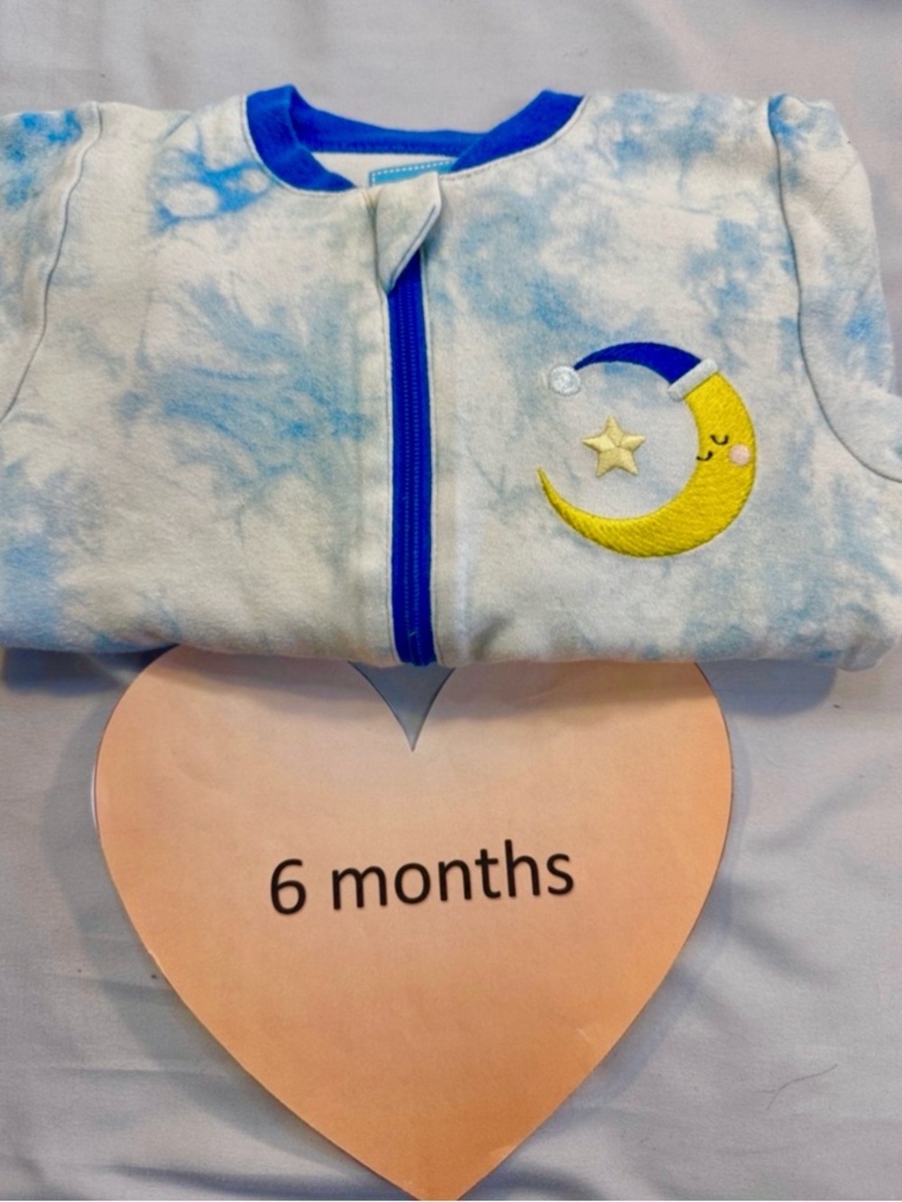 Tuffy Tie-Dye Blue Moon Sleep Sack Pajamas - 6 Months